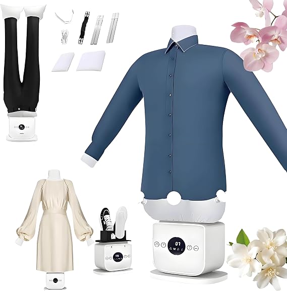 Automatic Steam Iron, Inflatable Shirt Self Shirt Ironing Machine, Hands Frees Electric Vertical Steam Closet, 360° Without Blind Spots Drying, 8 Minutes Quick Ironed Dry