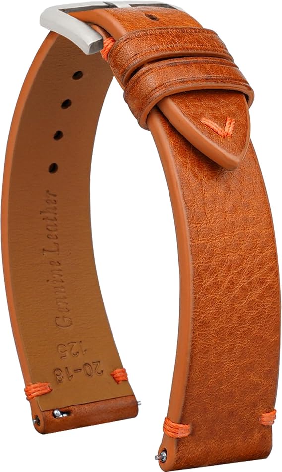 Quick Release Leather Strap, Oil Wax Leather Watch Straps, Italian Calfskin Watch Straps Replacement Strap for Men Women 16 18 19 20 21 22 mm