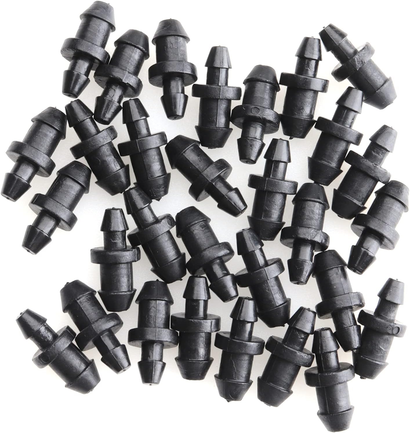 Sowaka 30 Pcs Drip Irrigation Plugs Plastic Black 1/4 Inch Tube End Goof Hole Plugs Irrigation Stoppers for Home Garden Lawn Supplies