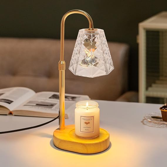GKXLH Height Adjustable Candle Warmer Lamp with 2 Bulbs (Octagon Clear) [Energy Class G]