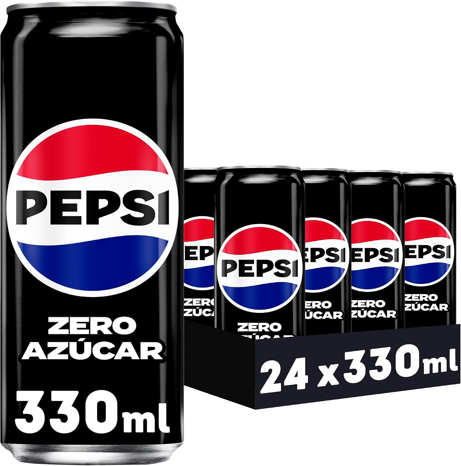 Pepsi Zero Sugar Zero Calorie Cola Soda - 24 Pack 330ml Cans - 7.92 Liter Total
