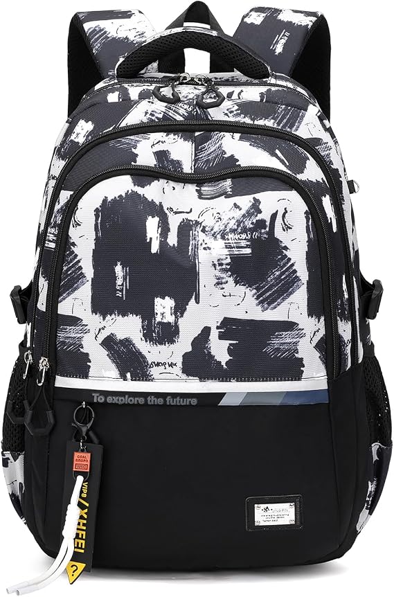 Amythe Teenage School Backpacks 32 L with Trolley Strap, Black