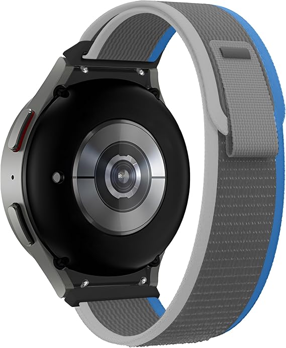 Teknoft Samsung Galaxy Watch 7/6/5/4/FE Serisi (40mm/44mm) Watch 6/4 Classic (47mm/43mm/42mm) Samsung Watch 5 Pro 45mm İçin Hafif ve Bileği Rahatsız Etmeyen 20mm Kavisli Trail Loop Kumaş Kordon