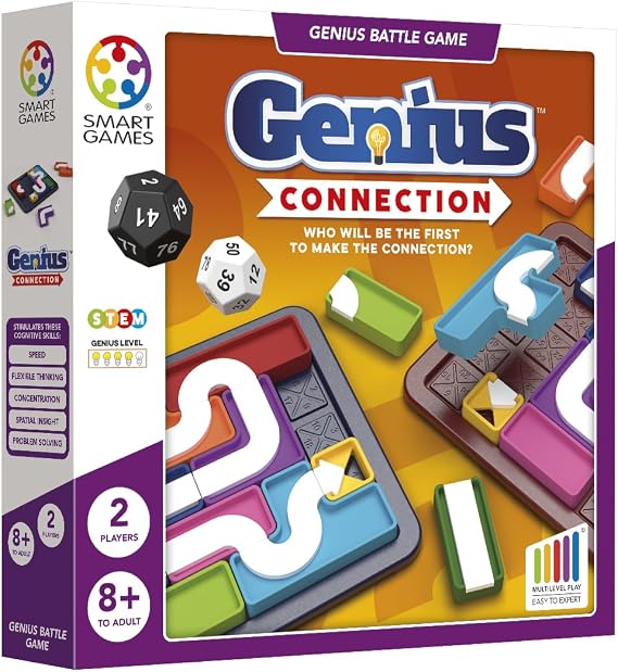 SmartGames - Genius Connection, 1 or 2 Player Battle Puzzle Game, Ages 8+