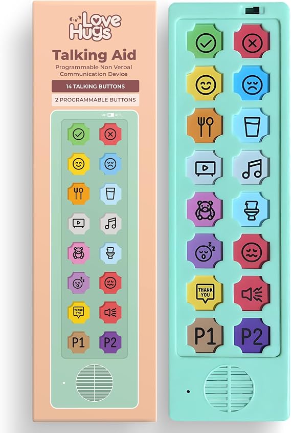 AAC Communication Device for Speech Therapy, Non Verbal Autism & Stroke Rehab. AAC Device with Programmable Function. Communication Cards for Autism & Pecs Cards Alternative. NonVerbal Autism Aids