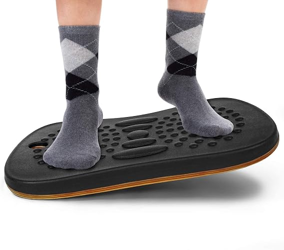 Yes4All Wooden Balance Ball Roller Trainer Roller Board Balance Training Board Non-Slip Surface Body Control Balance Exercise