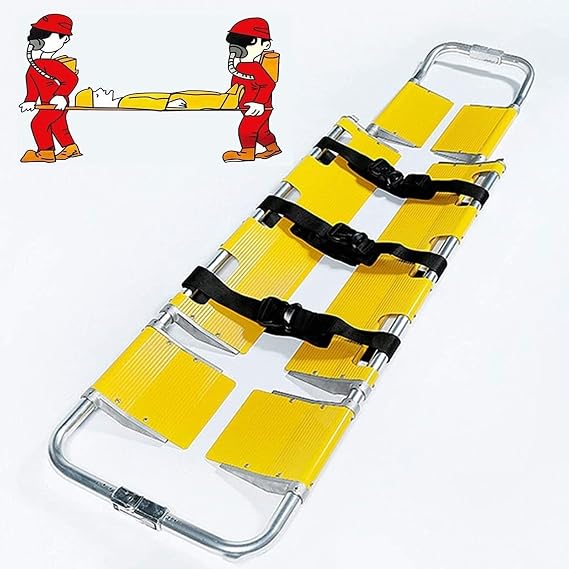 Portable Folding Stretcher, Aluminum Scoop Stretcher, Emergency Portable Medical Stretcher, Adjustable Length, for Home Hospital Transfer Stretcher