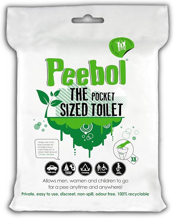by SHEWEE – The Pocket-Sized Toilet – Rapidly Turns 1L of Urine into an Odourless & Solid Gel. Made in the UK, Disposable Urinal Bag for Everyone. Festival, Camping, Car & Travelling Essentials