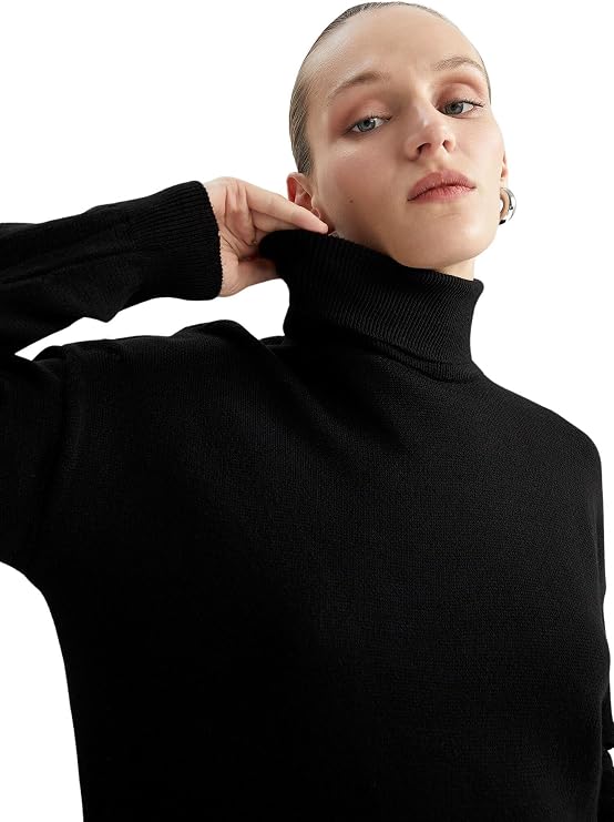 DeFacto J4131AZ Balıkçı Yaka Basic Triko Tunik Kadın