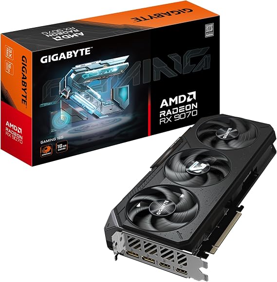Gigabyte Radeon RX 9070 GAMING 16GB Graphics Card - 16GB GDDR6, 256bit, PCI-E 5.0, 2520 MHz Core Clock, 2 x DisplayPort, 2 x HDMI, GV-R9070GAMING-16GD