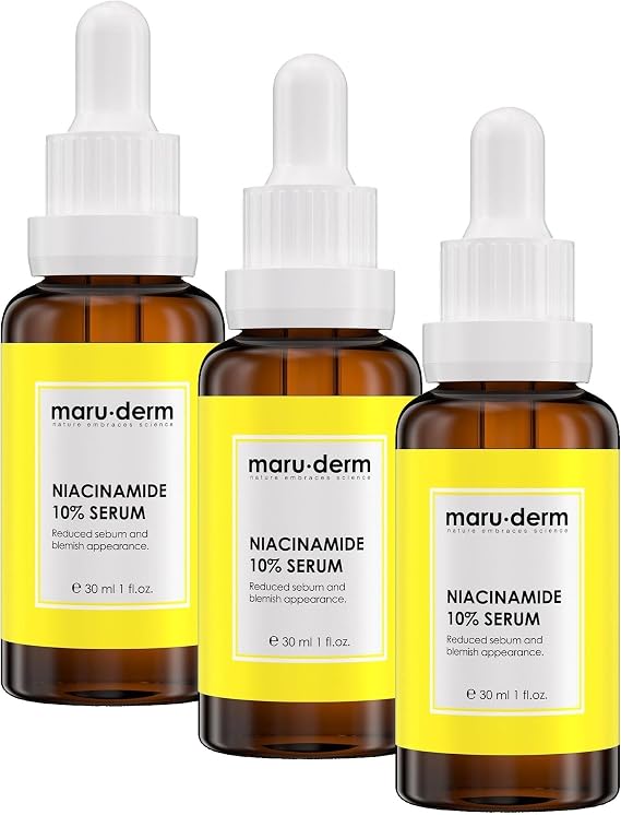 Maruderm Niacinamide%10 + Hyalüronik Asit + Panthenol Cilt Bakım Serumu – Ton Eşitleyici ve Gözenek Görünümü İnceltici Yüz Serumu, 30 ML (3 paketi)