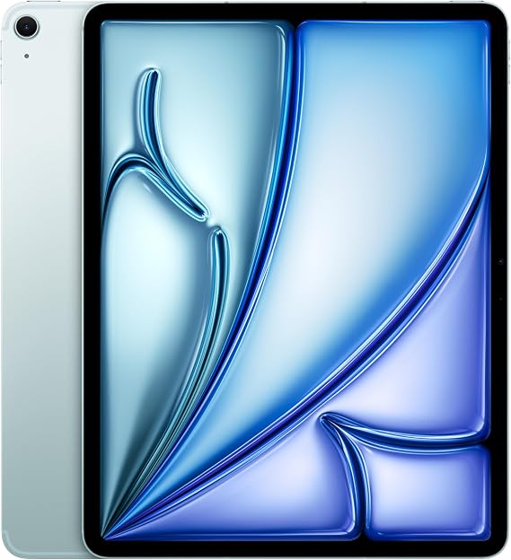 Apple M3 çipli 13 inç iPad Air: Liquid Retina Ekran, 256 GB, 12 MP Ön/Arka Kamera, Wi-Fi 6E + hücresel bağlantı, Touch ID, Tüm Gün Süren Pil Ömrü — Mavi