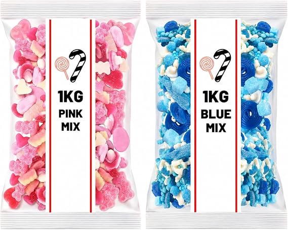 2 For £15.00 1kg Pick N Mix Sweets Blue & Pink