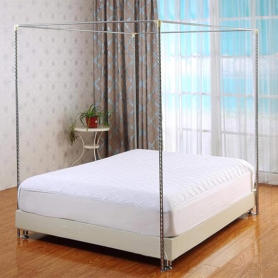 Stainless Steel Canopy Frame Bedroom Decoration Support for Metal or Wooden Double Bed Platform Full Size Double Bed Mosquito Net Stand