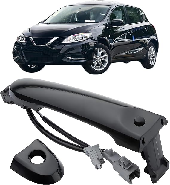 Front Right Driver Side Exterior Door Handle, Compatible with Nissan Juke F15 2010-2019, 80644-1FA5A, 80644-3WC2A,Durable Replacement Driver Side Handle(Black)