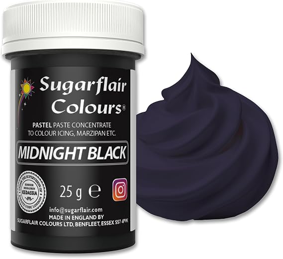 Sugarflair Midnight Black Food Colouring Paste 25g