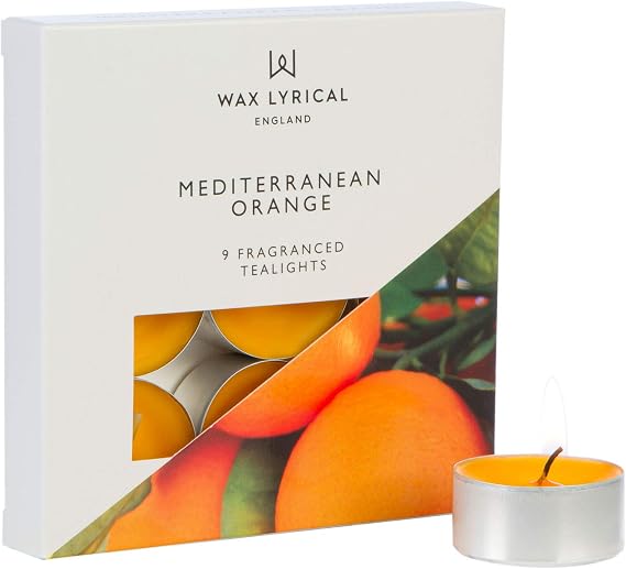 Wax Lyrical Tealight Set - Mediterranean Orange, 9 Fragranced Tealights