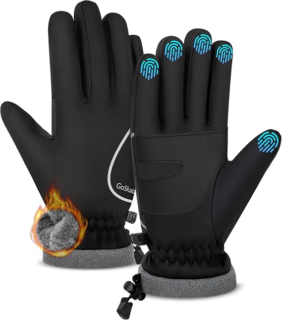 Winter Thermal Gloves, Windproof Water-Resistant Touchscreen for Cycling