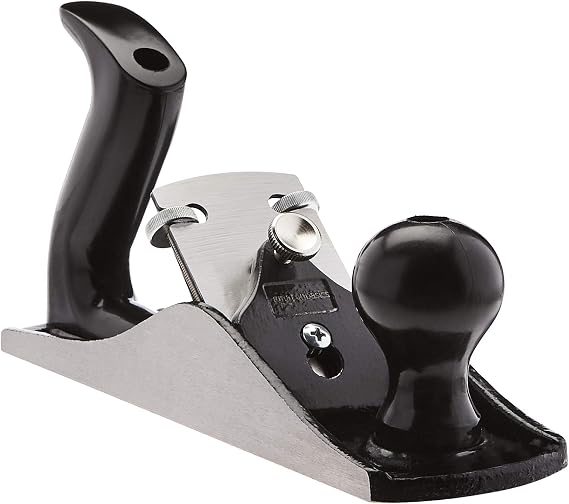 Amazon Basics #4 Adjustable Bench Brush, 51mm (2") Blade, Cast Iron Body, Adjustable Mouth and Depth Gauge; Smooth Brushed Woodworking and Cabinetmaking, Gray/Black