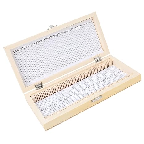 Sorandy Wooden Slide Storage Box, Microscope Slide Box, 50Pcs Capacity, Solid Wood with Code, Compact Hinge, Prevents Rubbing, Large Size, Clear Numbering