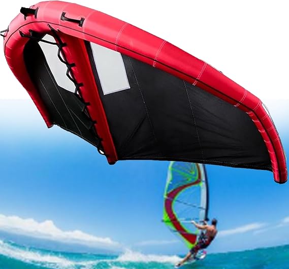 Inflatable Hydrofoil Board,4㎡,5㎡,6㎡ Windsurfing Board, Kitesurfing Wing Lightweight with Window, for Outdoor Water Sports,6㎡