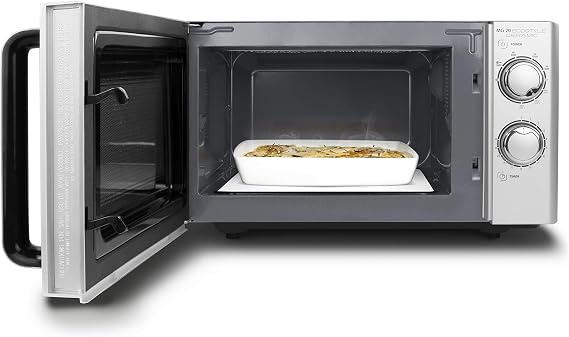 CASO MG 20 Ecostyle Ceramic - Microwave without turntable - Microwave with grill 1000W - 20L capacity - 9 automatic programs - Timer up to 60 mins - large - silver