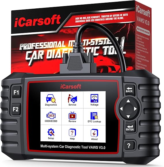 iCarsoft VAWS V3.0 OBD2 Scanner for VW/AUDI/Skoda/SEAT, Full System Diagnostic Tool with 42 Service Function, Oil/EPB/SAS/BMS/ETC/DPF/INJ/SPS, Bi-Directional Car Code Reader, Auto VIN, Lifetime Update