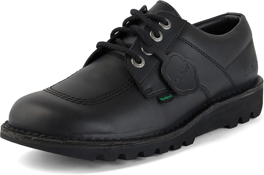 Kickers Unisex Kick Lo Shoes | Extra Comfortable | Added Durability | Premium Quality, Black, 10 UK