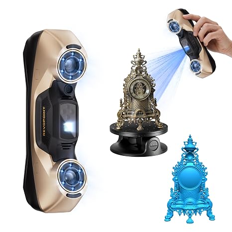 Revopoint MetroY Ultra 3D Scanner 0.01mm Precise Blue Laser 90FPS High Speed Wi-Fi 6 Wi-Fi Outdoor Scanning Full Color Scan for Reverse Engineering and 3D Printing Standard Edition
