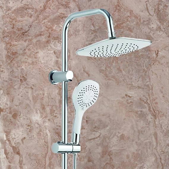 Robot Tepe Duş Seti Takımı Shower Yağmurlama Kare Banyo Masaj Duş Başlığı Sistemi Beyaz Krom