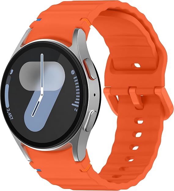 Teknoft Samsung Galaxy Watch 7/6/5/4/FE Serisi (40mm/44mm), Watch 6/4 Classic (47mm/43mm/42mm) ve Samsung Watch 5 Pro (45mm) için Yumuşak ve Konforlu Wave 20mm Silikon Kordon
