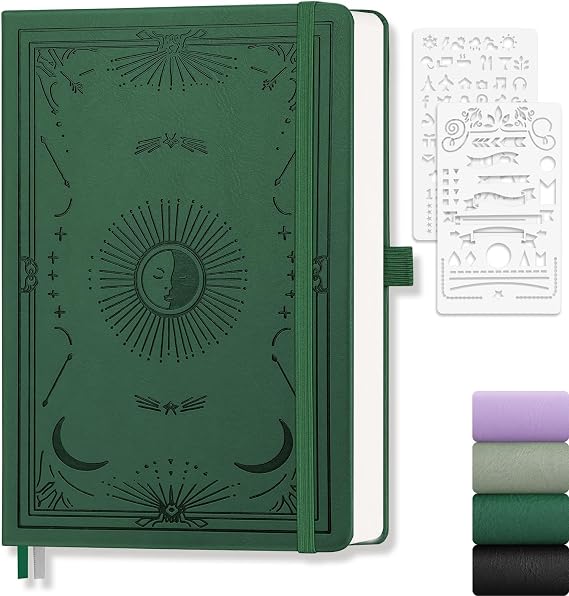 A5 Sketchbook, Blank Notebook, 192 Pages, Hardcover, Dark Green