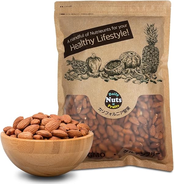 Unroasted Almonds, 3.3 lbs 1.5 kg, US Extra #1 Grade Product of California, Zippered Bag, Direct Imported, No Salt, No Additives, No Vegetable Oil