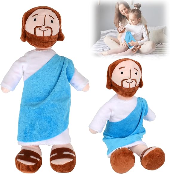 xinrongda My Friend Jesus Plush Doll, Religious Christ Savior Figure Stuffed Toys, Cotton Jesus Plush Toy, Soft Cartoon Jesus Plush Toys For Gifts, Bedtime Companion Dolls, Christening Easter Gifts