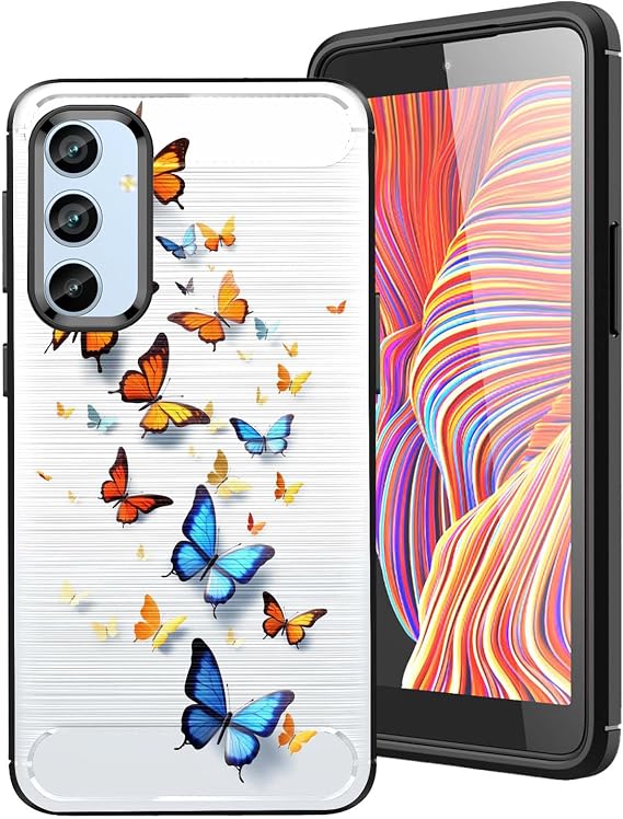 for Samsung Galaxy A15 Case,Ultra-Thin and Soft TPU Shock-Absorption Phone Cover,Shockproof Brushed Texture Rubber Cover Case for Samsung Galaxy A15 4G/5G 6.5",Colorful Butterflies Design