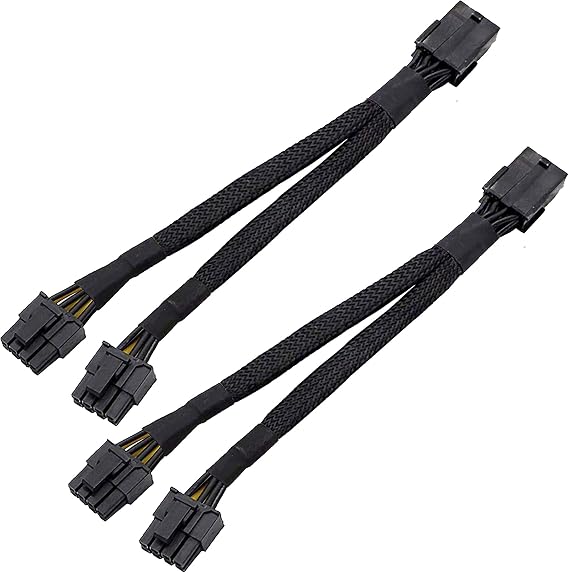 GPU VGA PCI-e 8ピン PCI Express グラフィックスビデオカード、8ピンメスからデュアルGPU 86+2ピンオススリーブスプリッター電源延長ケーブル2パック