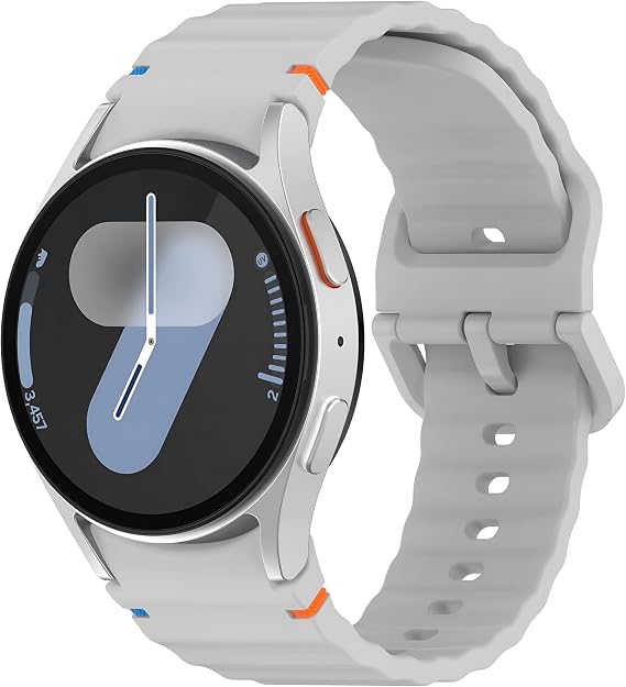Teknoft Samsung Galaxy Watch 7/6/5/4/FE Serisi (40mm/44mm), Watch 6/4 Classic (47mm/43mm/42mm) ve Samsung Watch 5 Pro (45mm) için Yumuşak ve Konforlu Wave 20mm Silikon Kordon