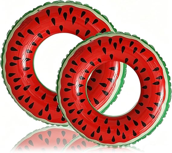 2pcs Swimming Ring Inflatable Rubber Rings for Kids Adults,70/90cm Fruit Inflatable Pool Ring Floaties Swim Rings Water Float Inflatables Pool Floats for Boys Girls Men Women Beach Summer Water Party