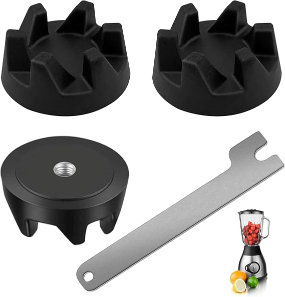 Mixer Coupling for KitchenAid Mixer - Rubber Coupling 9704230 Compatible with KitchenAid Mixer KSB52 KSB5 5KSB52 5KSB5 Stand Mixer Replacement Parts (Set of 3 Mounting Key Included)