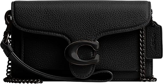 COACH Polished Pebble Tabby Wristlet Black One Size