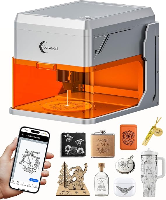 A1 Pro 5W Class 1 Desktop Laser Engraver with Camera, Soft & App & USB Control, Beginner Laser Engraving Machine for Wood, Coated Metal, Leather, Dog Tag, Paper, Glass & Food, 5000mW