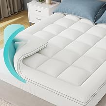 DOPEDIO Dual Layer Memory Foam Mattress Topper Double, 7cm Total Thickness, 5cm Cooling Gel Memory Foam with 2cm Quilted Pillow Top Mattress Pad, Deep Pocket Fits 20–53cm Mattresses(135x190cm)