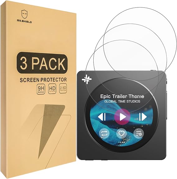 Mr.Shield 3-Pack Tempered Glass Screen Protector compatible with FIIO DISC