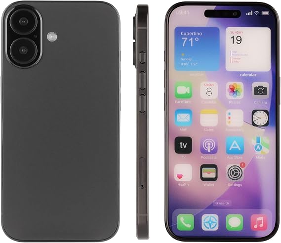 MockupArt Dummy Smartphone Mock Up Real Size iPhone 17 Black With Screen