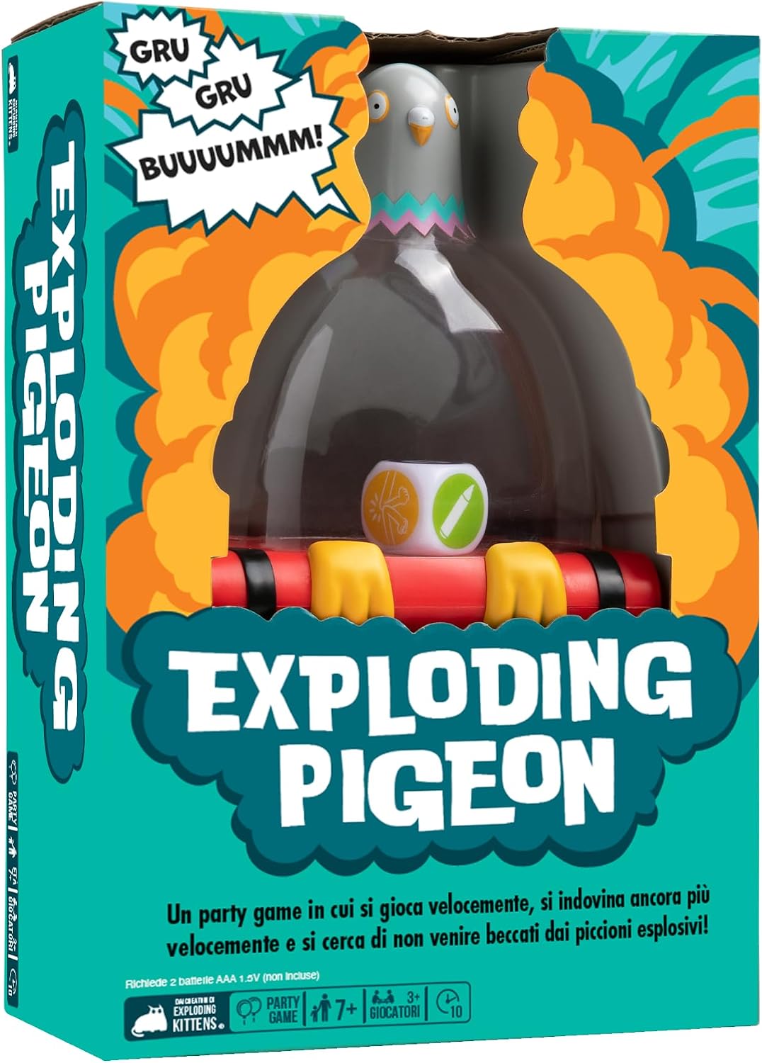 Asmodee Exploding Pigeon Board Game by the Creators of Exploding Kittens, 7+ Years, 3+ Players, Italian Edition