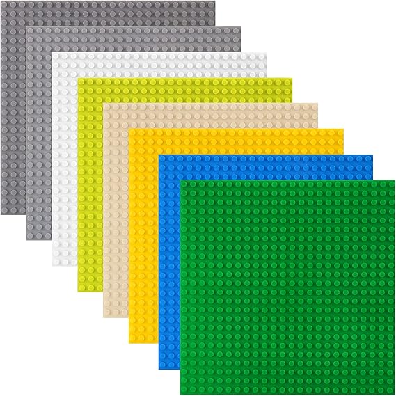 8 baseplate Set Building board Compatible with Lego, 7.5"x7.5"