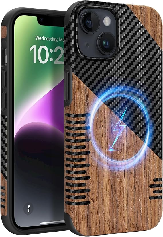 iPhone 13 Mini用 ケース MagSafe対応 ツイルウッド
