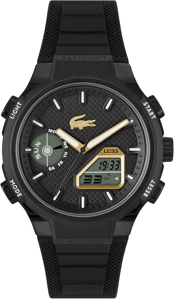Lacoste Watch LC33 Collection Analog-Digital Multifunction Quartz Watch with Silicone Bracelet - Available for Men and Women
