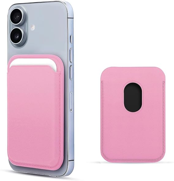 Microsonic Apple iPhone 16 Plus Leather Wallet MagSafe Pembe [iPhone 16 Plus ile Uyumlu Kılıf - Pembe]