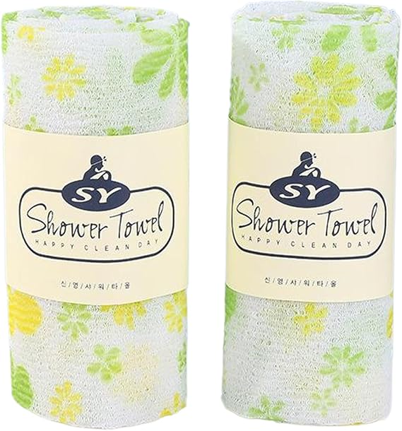 Can Quickly Dry After Luxurious Back Scrubber For Shower Double-sided Exfoliating Shower Towel Long Back Exfoliator Towel For Men And Women Soft And, green